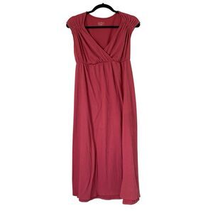 Isabel Maternity Dress Small Rose Pink Midi Baby Shower Gender Reveal Nursing